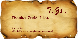 Thomka Zsüliet névjegykártya